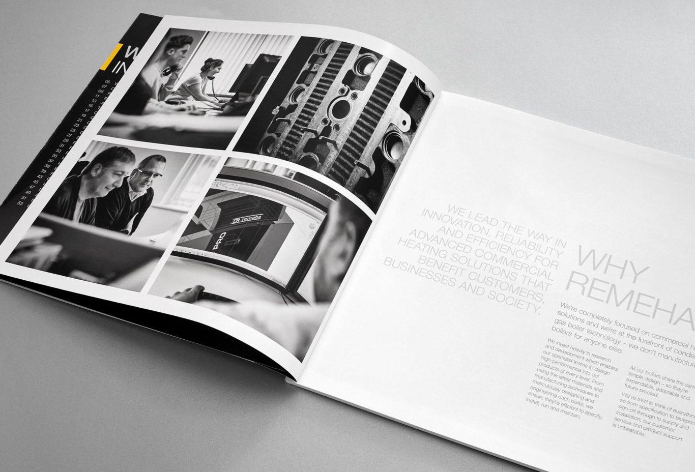 Remeha rebrand - brochure showing brand photography