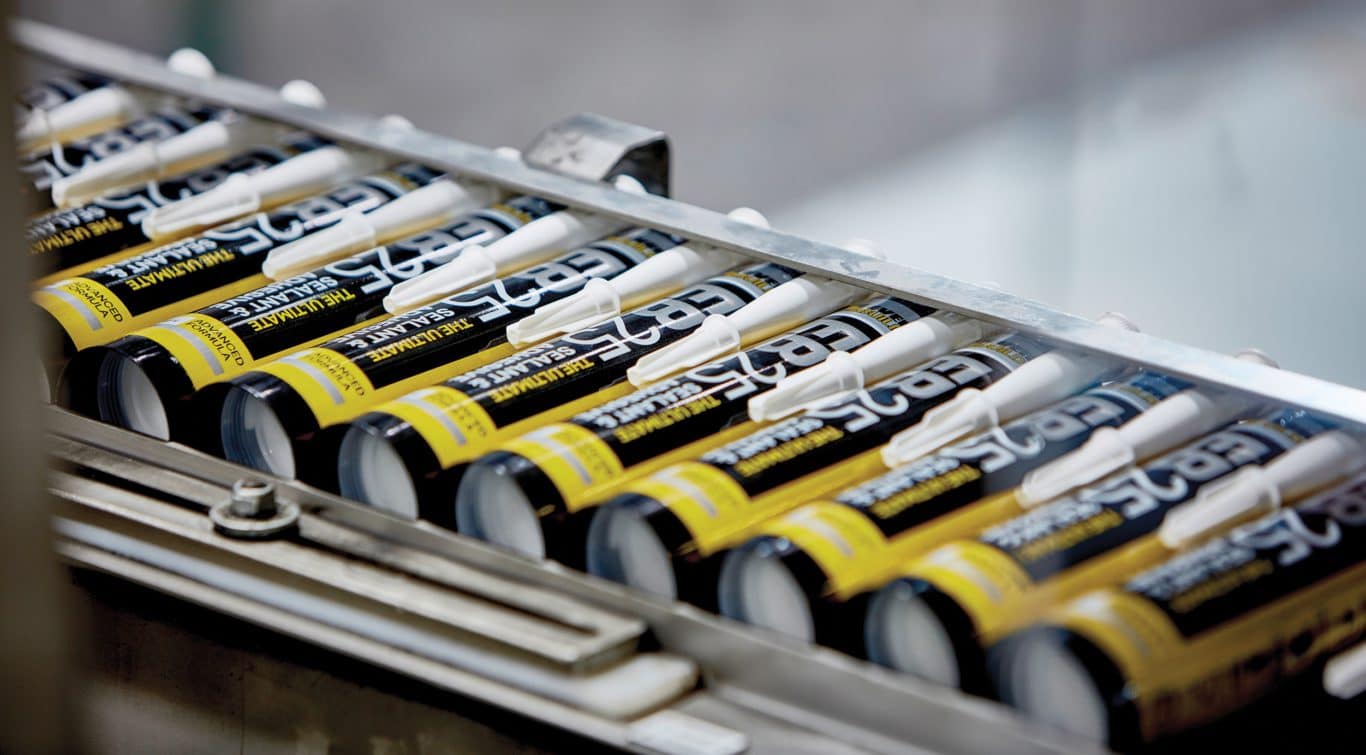 EB25 row of branded sealant cartridges in production