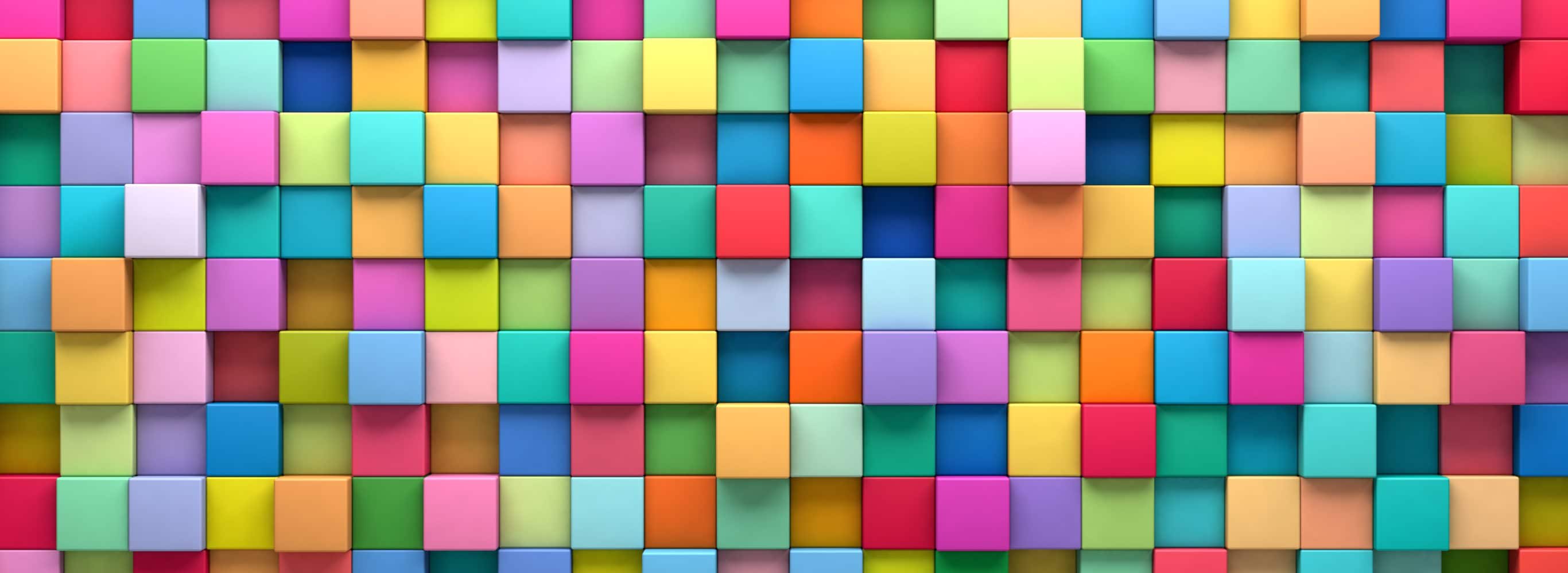 Abstract background of multi-coloured cubes