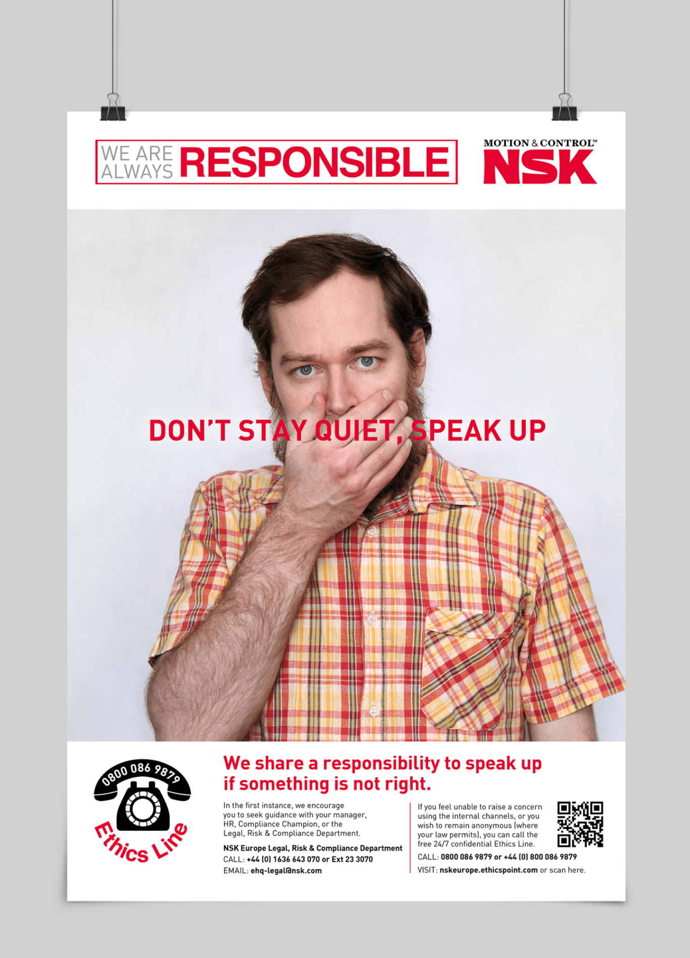 NSK — Speak Up — Global Internal Campaign — Don't Stay Quiet, Speak Up