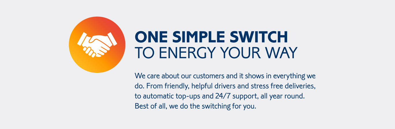 Graphic that reads, One Simpe Switch to energy your way