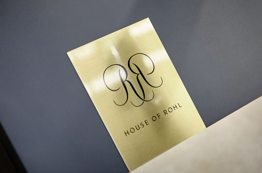 House of Rohl logo on a gold plaque