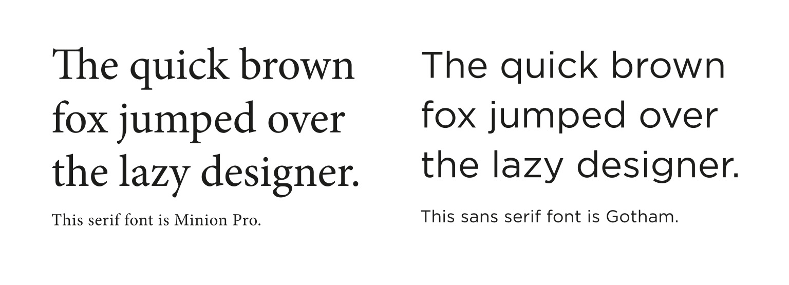 typography serif sans serif font