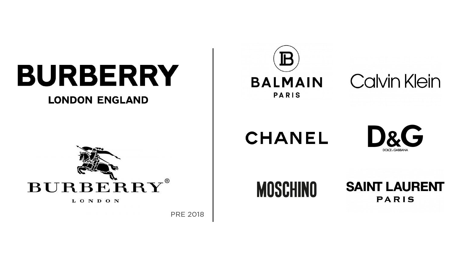 Luxury brand logos