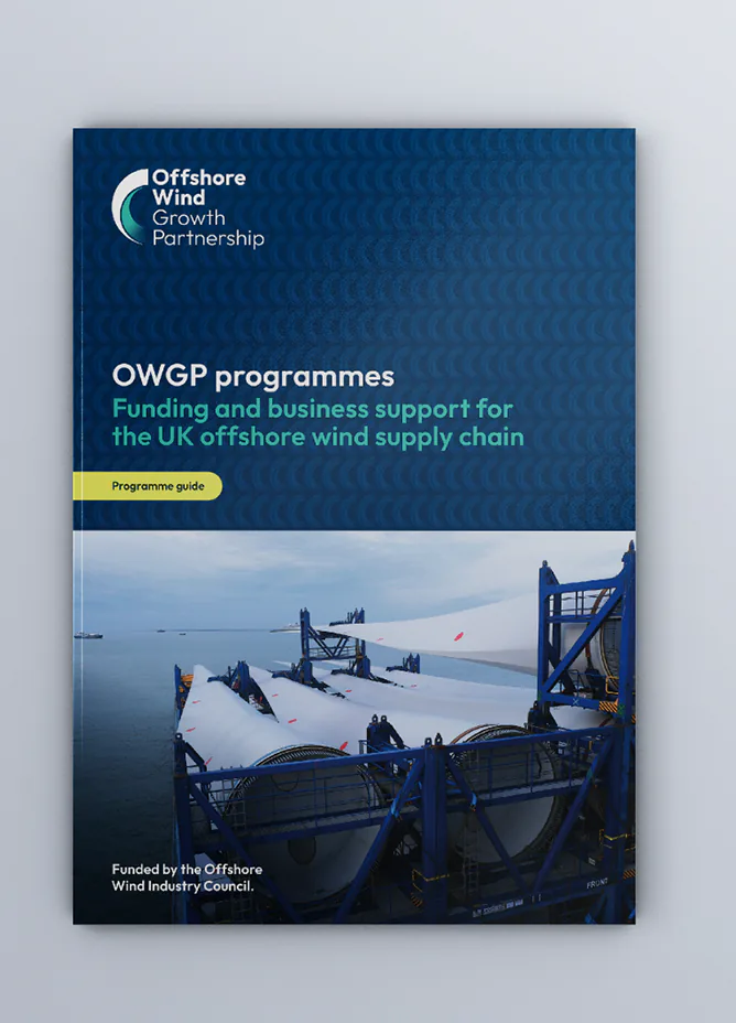 OWGP programme guide promoting funding and business support for the UK offshore wind supply chain
